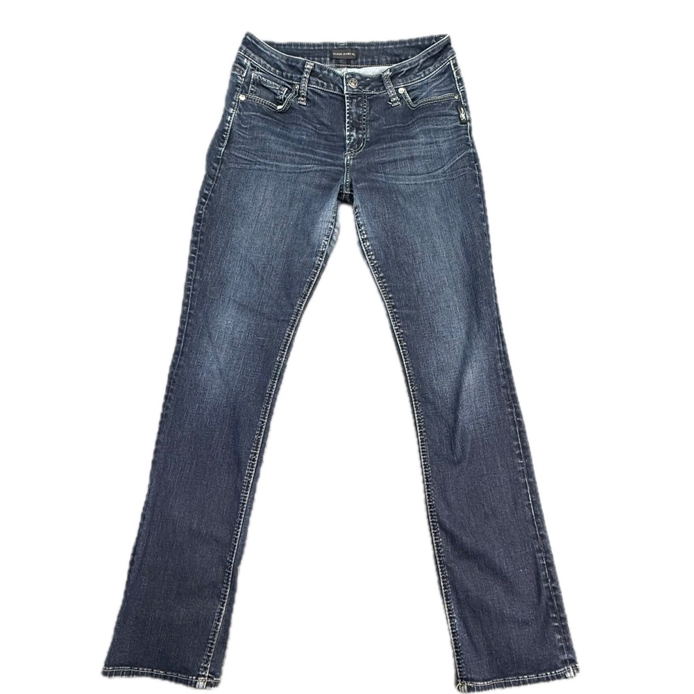 Silver Jeans Co Jeans Womens W30 L32 Blue Avery Straight Dark Wash Stretch 4078